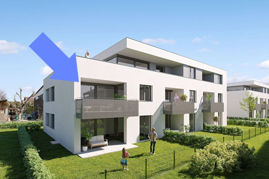 Neubau: 4-Zimmer-Wohnung mit sonniger Terrasse - Ansicht Haus C